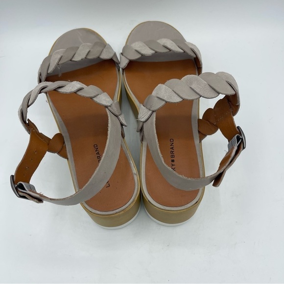 LUCKY BRAND VELLENORA PLATFORM SUEDE /leather SANDALS WOMENS SIZE 8.5 Buckle - Picture 3 of 6